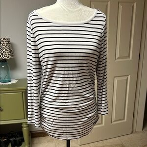 White House Black Market Striped Long Sleeve Top